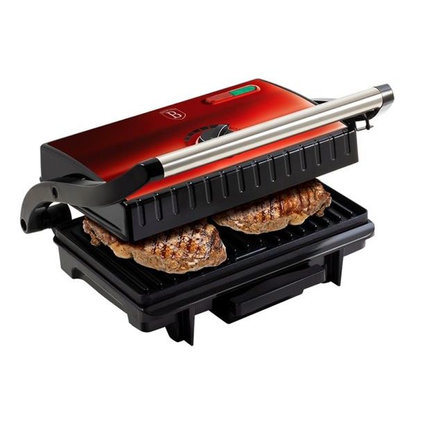 BERLINGERHAUS Elektrický kontaktní gril s nepřilnavým povrchem Burgundy Metallic Line BH-9060