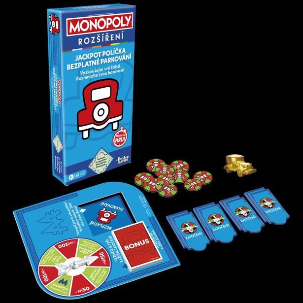 HASBRO - MONOPOLY ROZŠÍŘENÍ JACKPOT, bezplatné parkování CZ verze