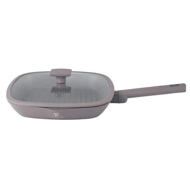 BERLINGERHAUS Pánev grilovací s titanovým povrchem a poklicí 28 cm Taupe Collection BH-8097