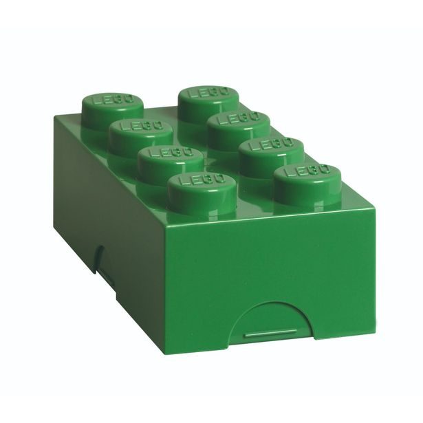 LEGO box na svačinu 100 x 200 x 75 mm - tmavě zelená