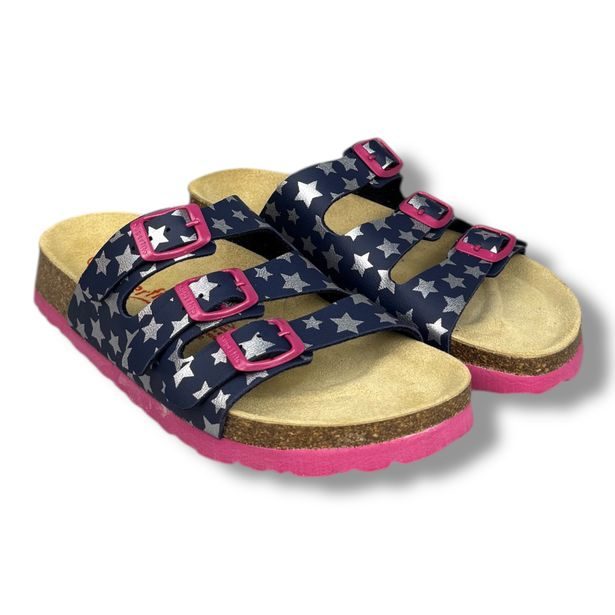 Superfit 0-800113-8400 – dívčí pantofle modré se stříbrnými hvězdičkami