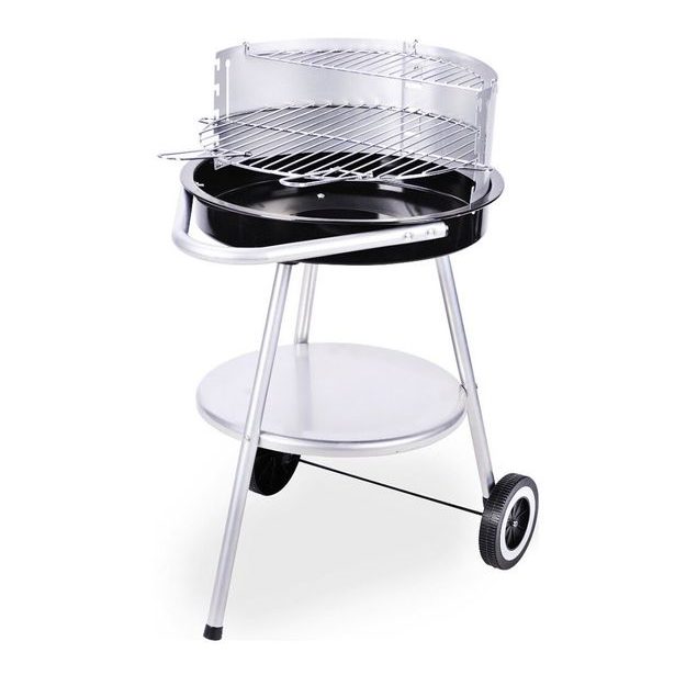 BBQ Zahradní gril na dřevěné uhlí chrom 47 x 75 cm KO-C83000450