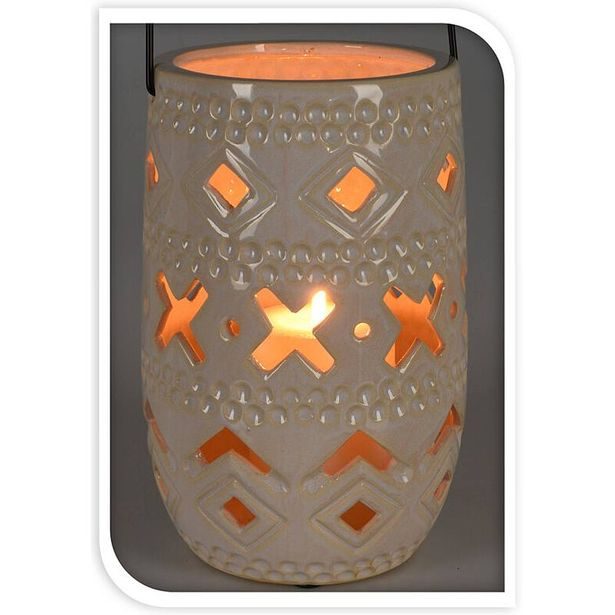 PROGARDEN Keramická lampa 23 cm s rukojetí béžová KO-095202930bezo