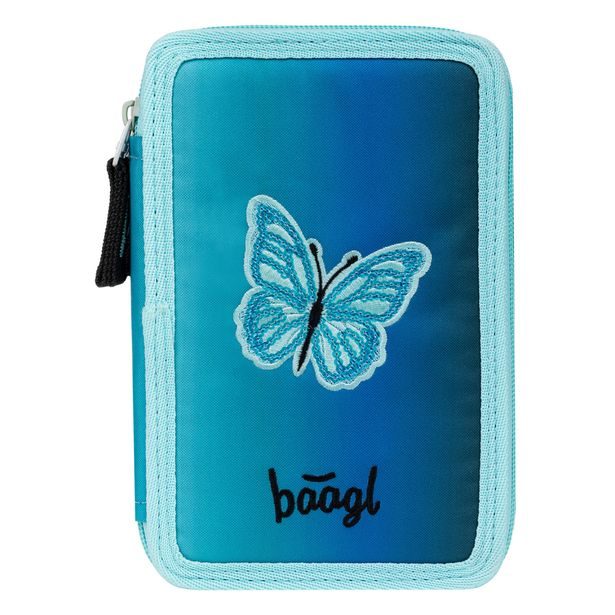 BAAGL Školní penál třípatrový Butterfly GRS