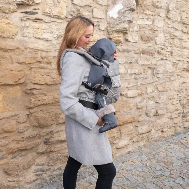 ESITO (handmade) Softshellové capáčky Aljaška - 0 ( 2 - 5 měsíců ) / šedá / latté