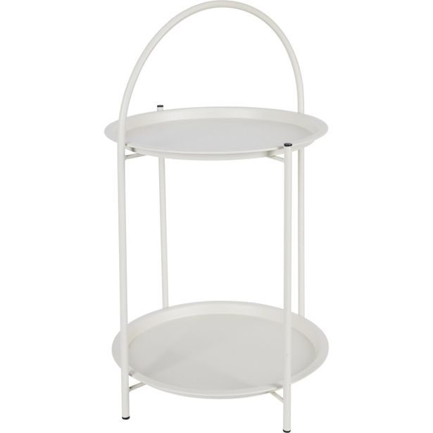 AMBIANCE Odkládací stolek kovový 66 cm bílá KO-NB1510570