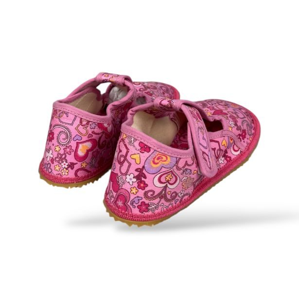 Dívčí BAREFOOT domácí obuv HP Čechtín - Srdce