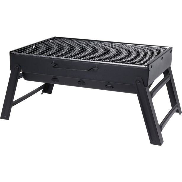 BBQ Gril na dřevěné uhlí skládací 43 x 29 x 23,5 cm černá KO-C83000480