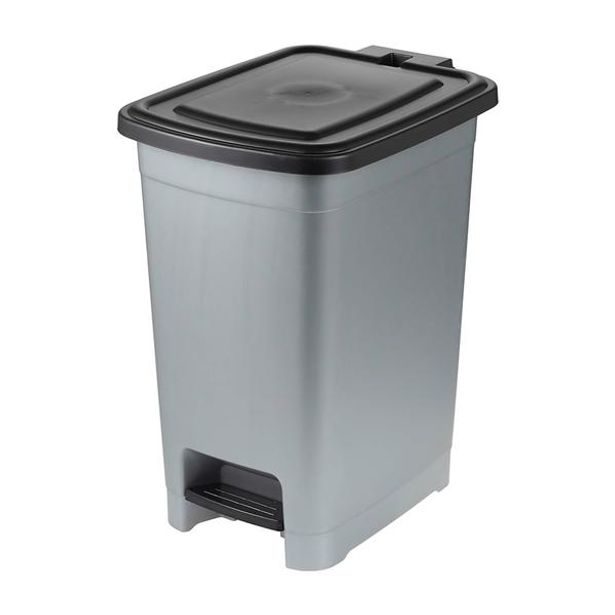 Keeeper NÁŠLAPNÝ ODPADKOVÝ KOŠ,27X36,5X44CM, SVĚTLE STŘÍBR