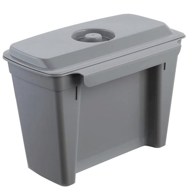 koš odp. 4l závěsný, sev.šedý, víko, 27x16,3x19cm, MILAN, plast