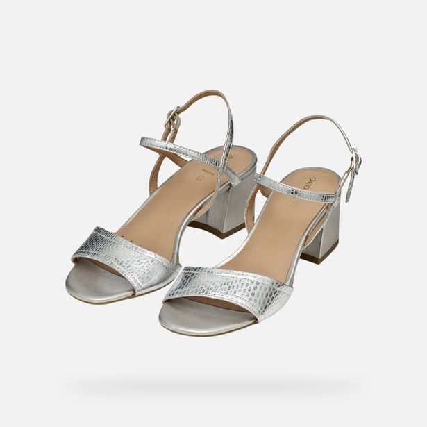 Stříbrné dámské sandály Geox New Eraklia 50