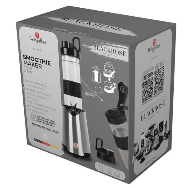 BERLINGERHAUS Mixér smoothie maker s lahví Matte Black Collection BH-9601