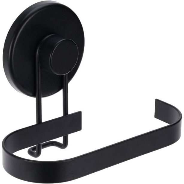 držák WC papíru, ČERNÝ, 14x11cm, přísavka, kov