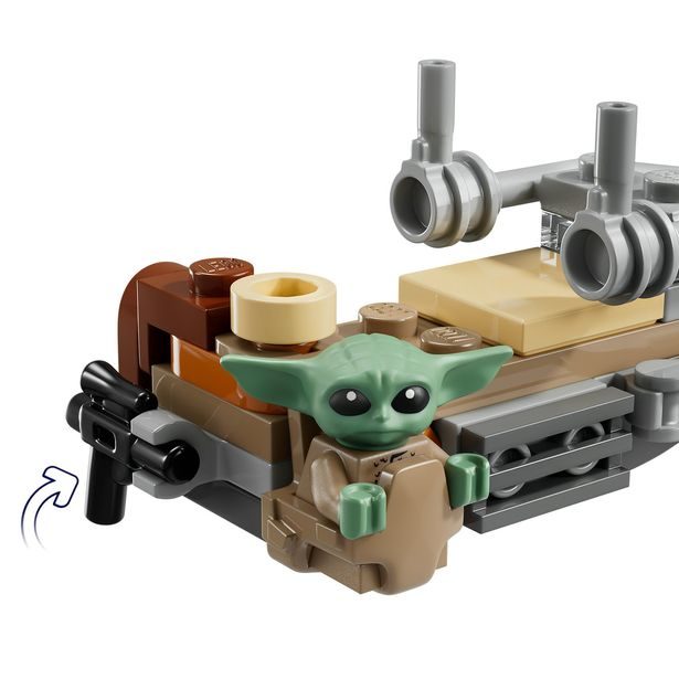 Mandalorian a Grogu a spídrová motorka