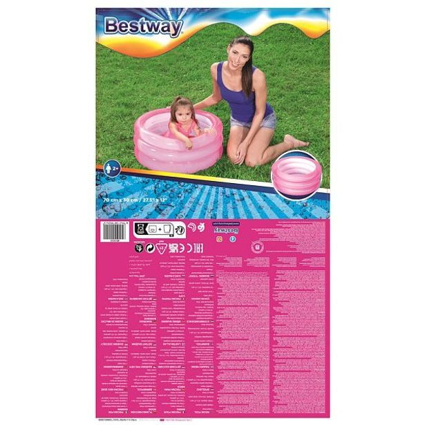 Nafukovací bazének růžový, modrý, průměr 70cm, výška 30cm