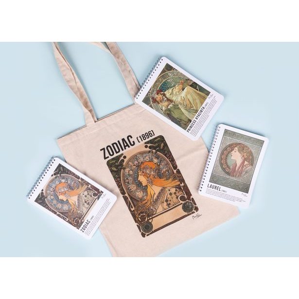 Spirálový blok Alfons Mucha - Zodiac, linkovaný Baagl