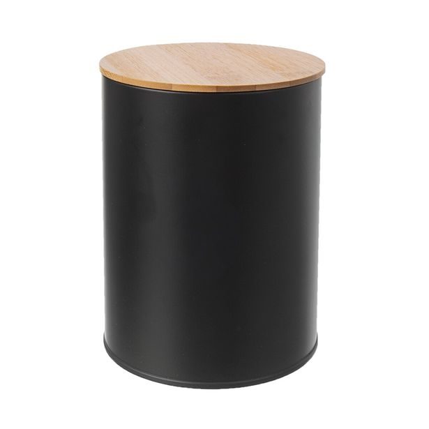 O Dóza plech/bambus pr. 13 cm BLACK