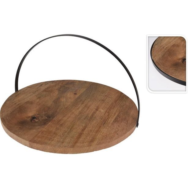 EXCELLENT HOUSEWARE Servírovací tác dřevěný 38 cm NATURA KO-A53400090