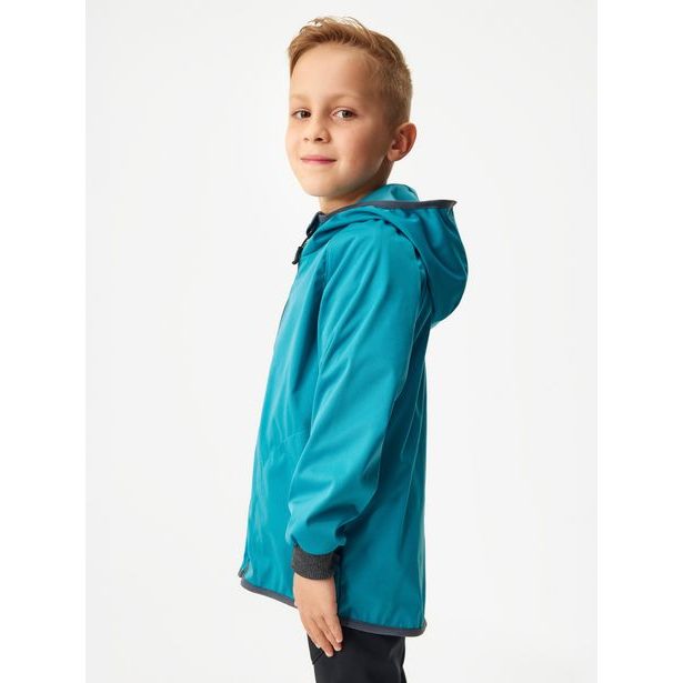 Unuo, Dětská softshellová bunda bez zateplení pružná Basic, Smaragdová