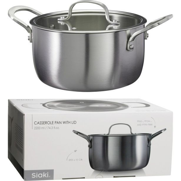 SIAKI HUISHOUD Kastrol nerez 20,5 cm s poklicí KO-C85000400
