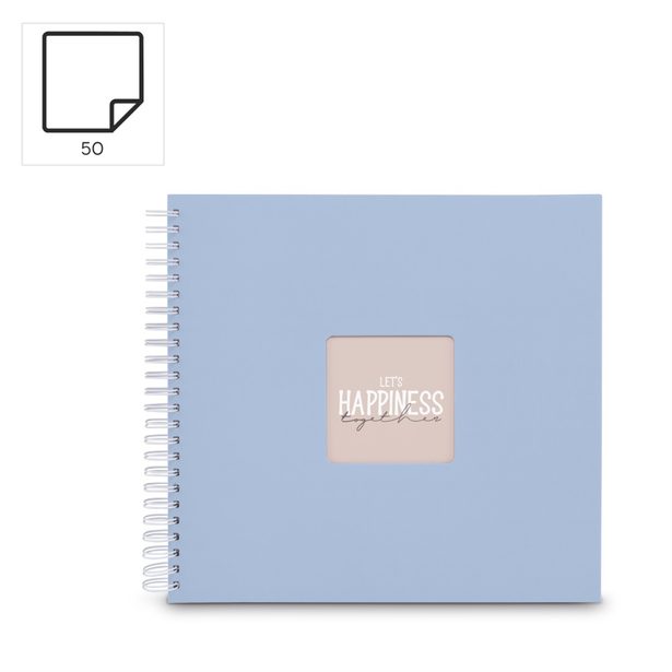 Hama album klasické spirálové FINE ART 36x32 cm, 50 stran, lagoon, bílé listy