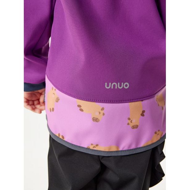 Unuo Dětská softshellová bunda s fleecem Basic, Ostružinová, Kapybary