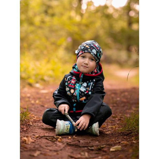 Unuo, Batolecí softshellové kalhoty s fleecem Street Strong, Černá