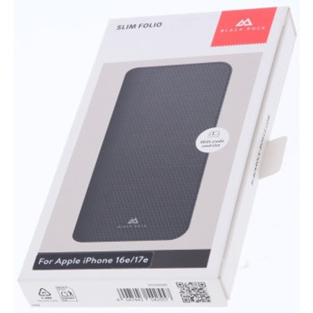 Black Rock Slim Folio, pouzdro-knížka pro Apple iPhone 16e/17e, černé