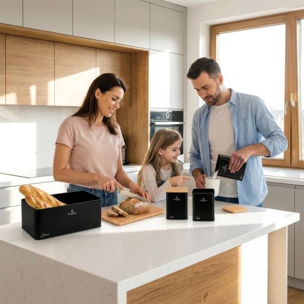 BERLINGERHAUS Chlebník a sada dóz na potraviny 4 ks Matte Black Collection BH-8903