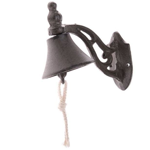 zvonek VENKOVNÍ s držákem, 26x15x 8cm, litina, kov