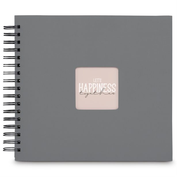 Hama album klasické spirálové FINE ART 28x24 cm, 50 stran, kamenná šedá, černé listy