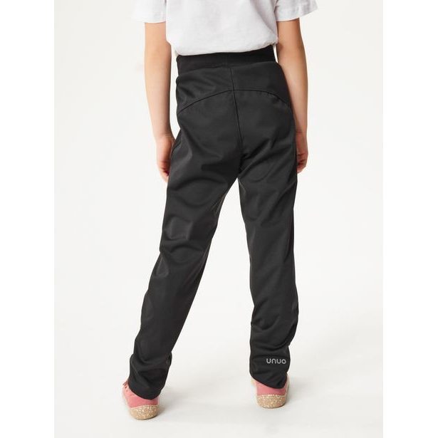 Unuo Dětské softshellové kalhoty bez zateplení pružné Sporty, Černá