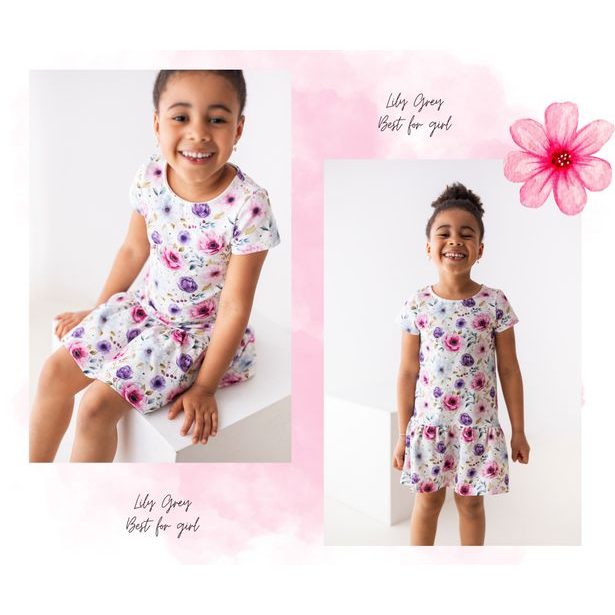 Dívčí šaty Lily Grey s jarním potiskem