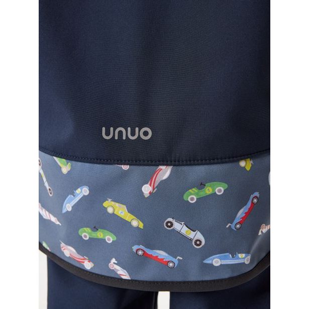 Unuo, Dětská softshellová bunda s fleecem Basic, Tm. Modročerná, Auta