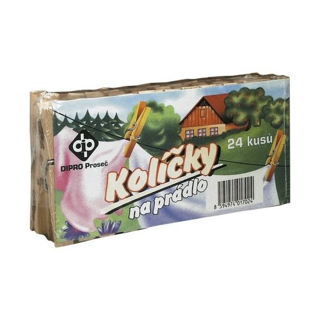 kolíčky 24ks, 7,4x1,3x0,9cm, dřevěné