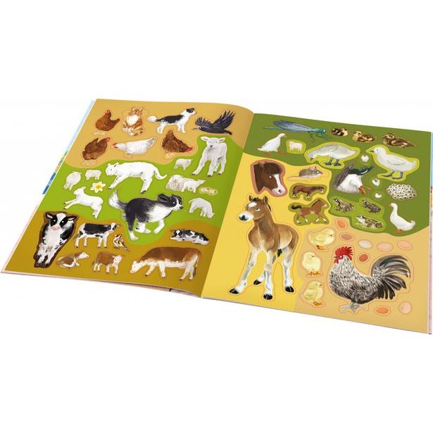 KONĚ, SLEPICE a další zvířátka z farmy – Kniha samolepek Baagl