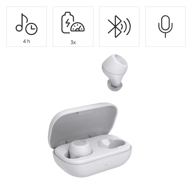 Hama Bluetooth sluchátka Spirit Chop II, špunty, bílá