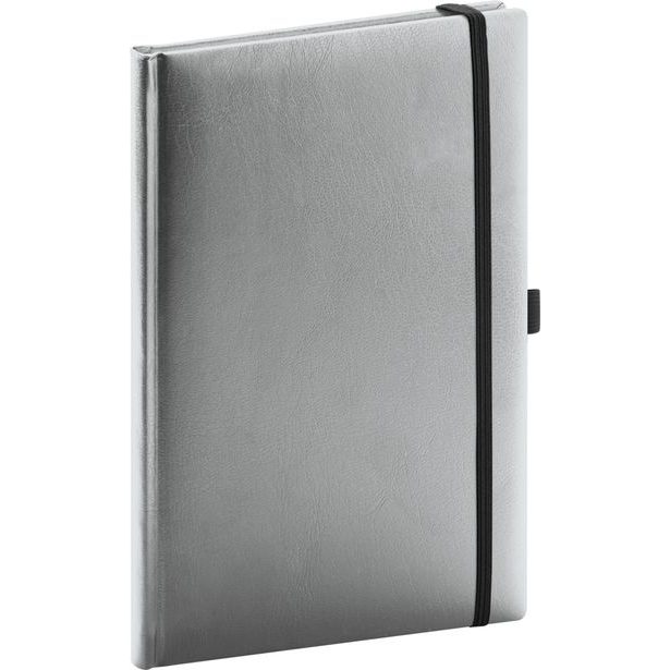 NOTIQUE Notes Balacron, stříbrný, tečkovaný, 15 x 21 cm