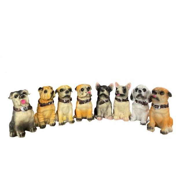 dekorace PES Boxer sedící 5,5x5cm, v.8,0cm, sáček, polyresin