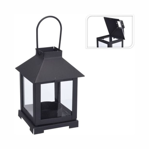 lucerna 8x11,5cm, černá, na čaj.svíčku, kov