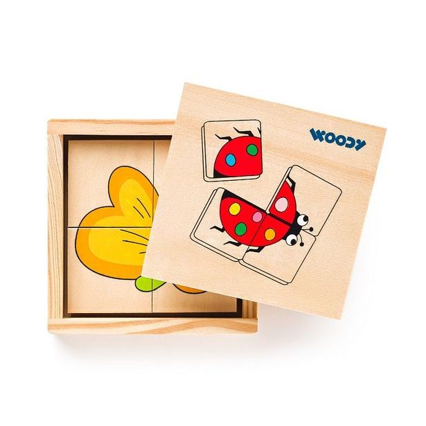 Mini puzzle "Beruška" v dř. krabičce