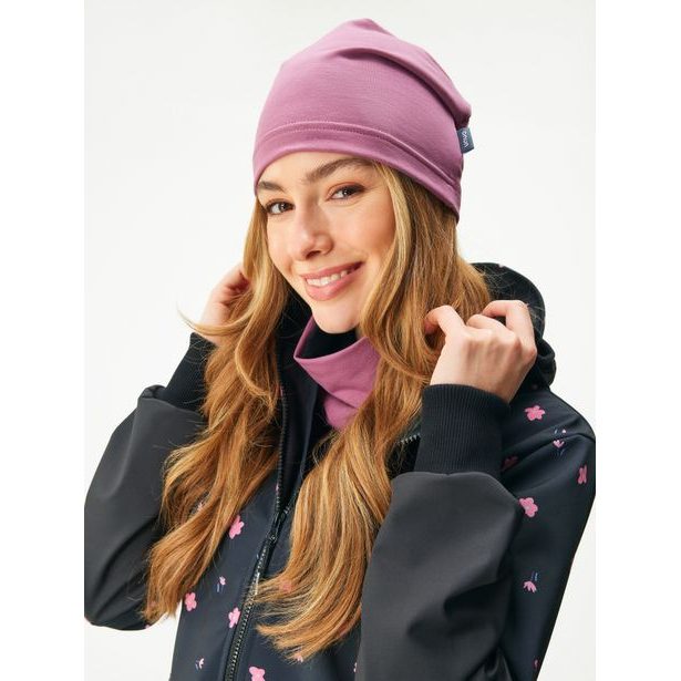 Unuo Dámská čepice z teplákoviny Homeless, Růžová