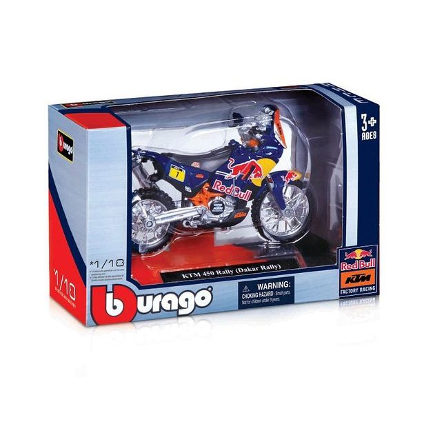 Bburago Bburago - Motocykl, CYCLE, Red Bull KTM 450 Rally (Dakar Rally), 1:18