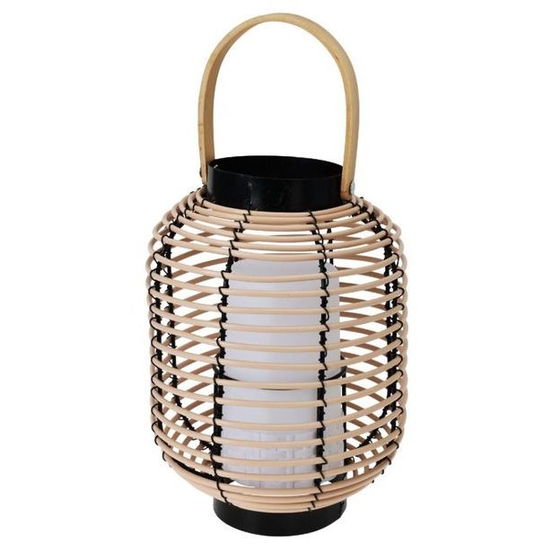 PROGARDEN Venkovní lucerna s LED svíčkou ratanová 24 cm KO-AF5000710