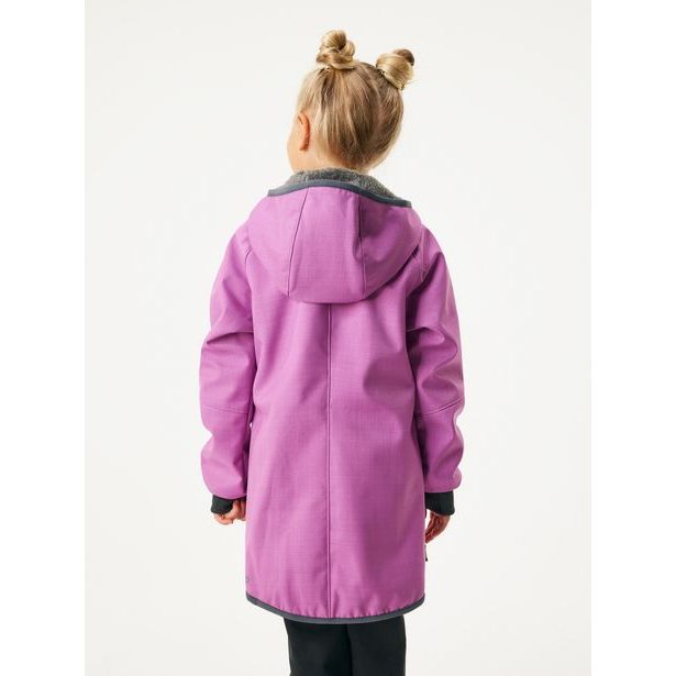 Unuo, Dětská softshellová bunda s beránkem, Fialová