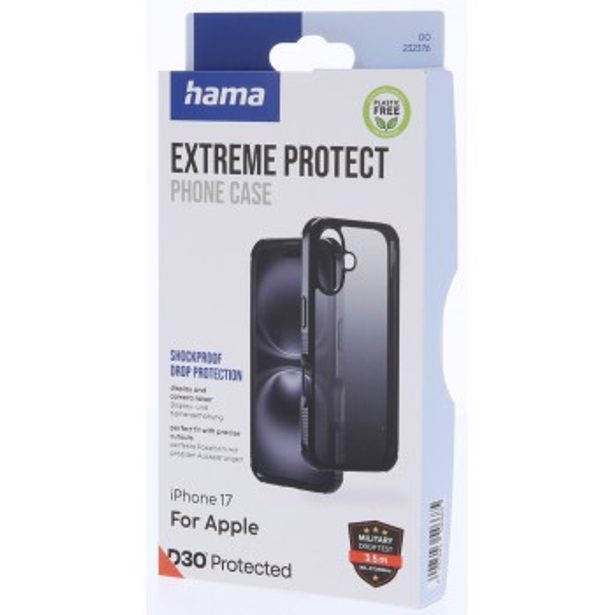 Hama Extreme Protect, kryt pro Apple iPhone 17, materiál D3O®, průhledný černý
