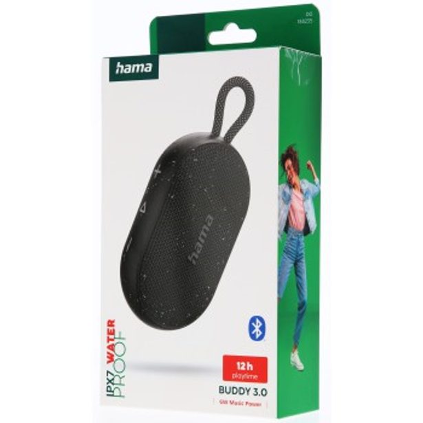Hama Buddy 3.0, Bluetooth reproduktor, 6 W, voděodolný IPX7, černý
