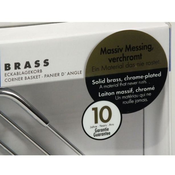 KELA Rohová police BRASS chrom 17 cm KL-21915