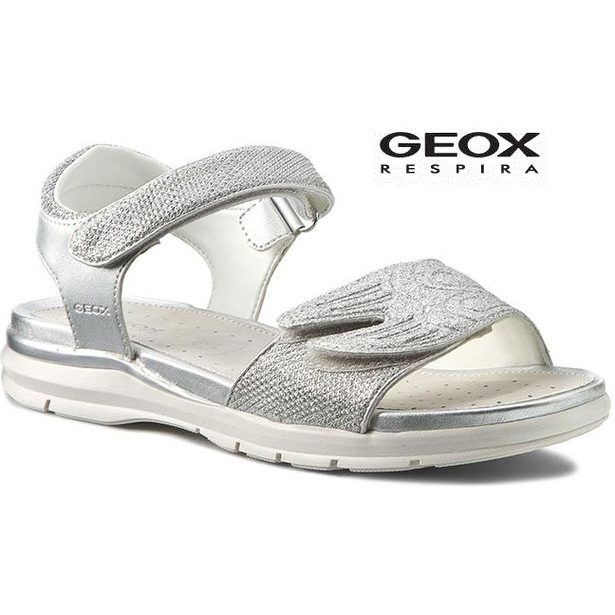 Dětské letní boty GEOX J SANDAL SUKIE GIRL SILVER