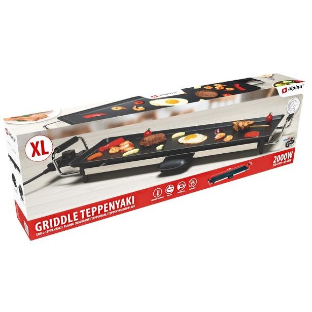 ALPINA Elektrický gril stolní teppanyaki 2000W 70 cm ED-223160